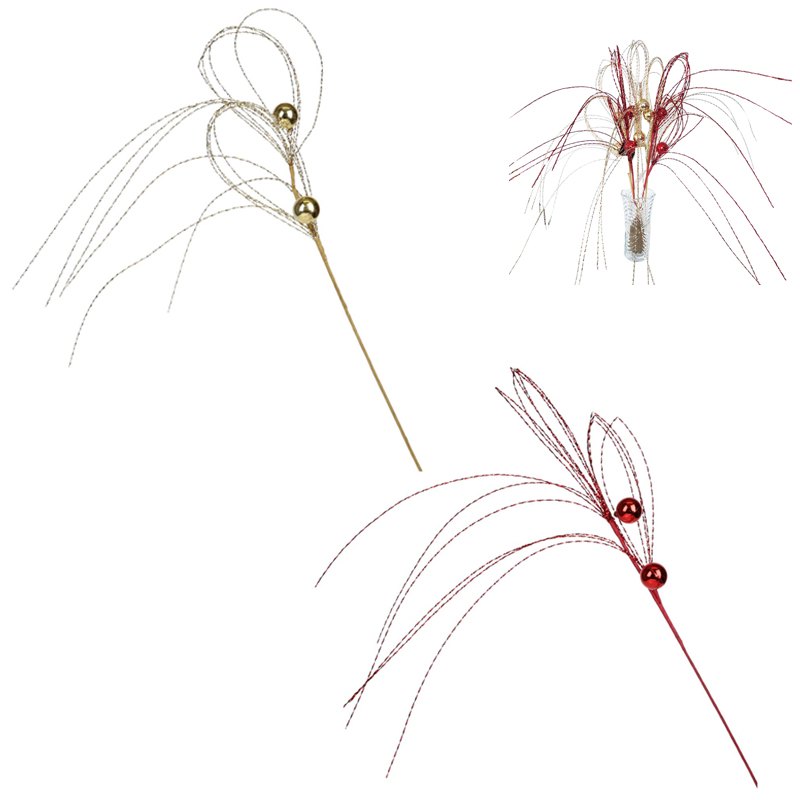 Christmas Metallic String Pick with Balls 95cm