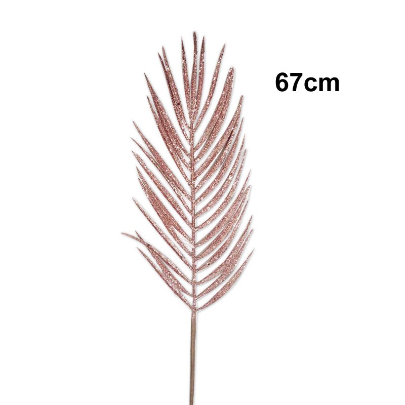 Christmas Glitter Sword Leaf 67cm Pink
