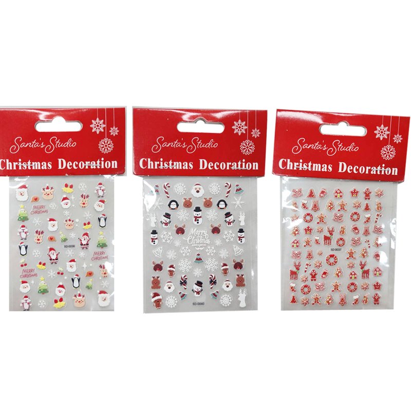 Christmas Nail Stickers 8x10cm Colorful