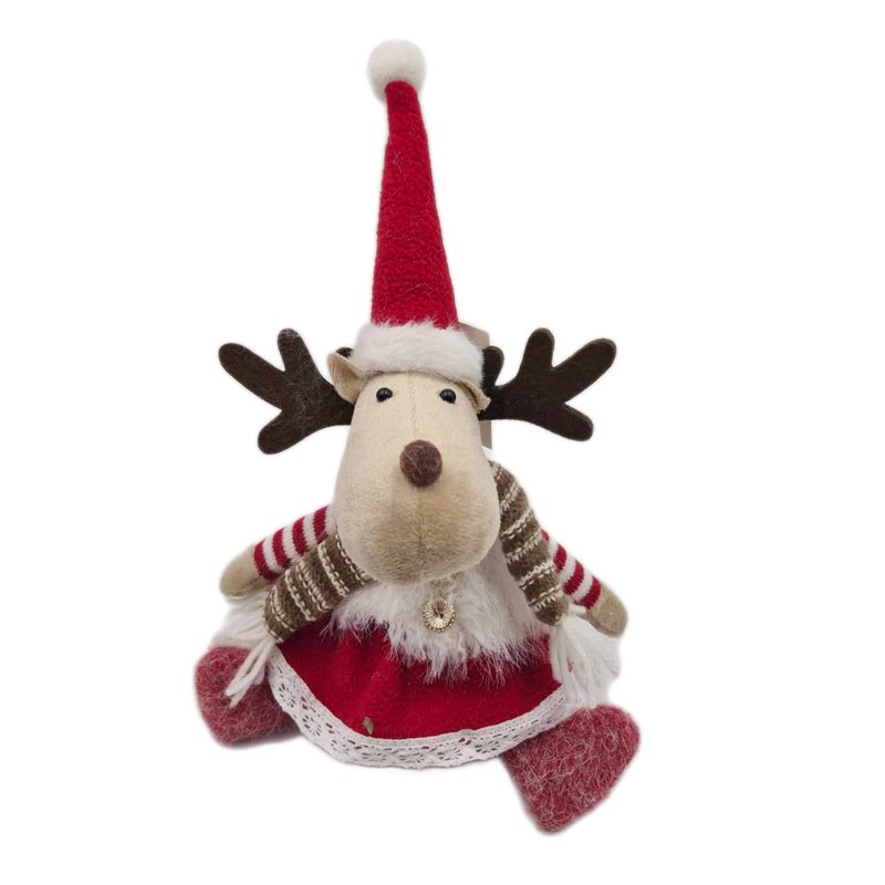 Plush Christmas Reindeer Sitting 14x12x27cm
