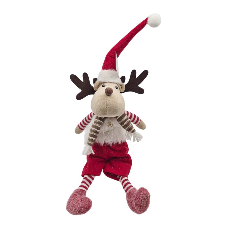 Plush Christmas Reindeer Boy Dangling Feet 15x12x59cm