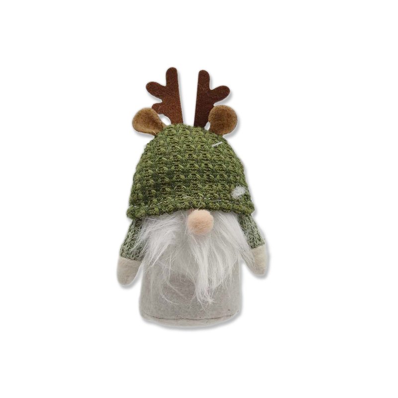Plush Christmas Green Gnome 7x13x12.5cm