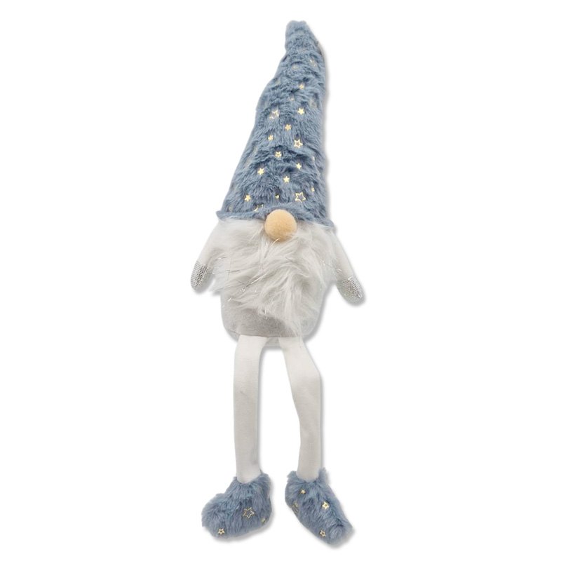 Plush Christmas Blue Gnome Dangling Feet 9x9x47cm