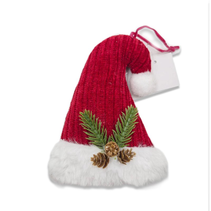 Plush Christmas Hat Red 11x16cm