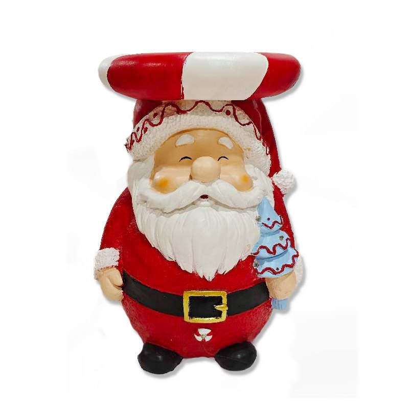 Christmas Mgo Santa Planter Holder with LED 33x33x46cm 3xAAA