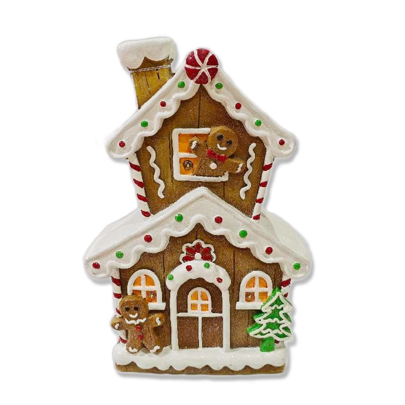 Christmas Mgo House with LED 25x11x37cm 3xAAA Not Included