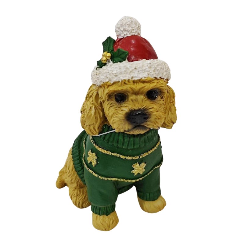 Poly Christmas Dog 6x7.5x12cm