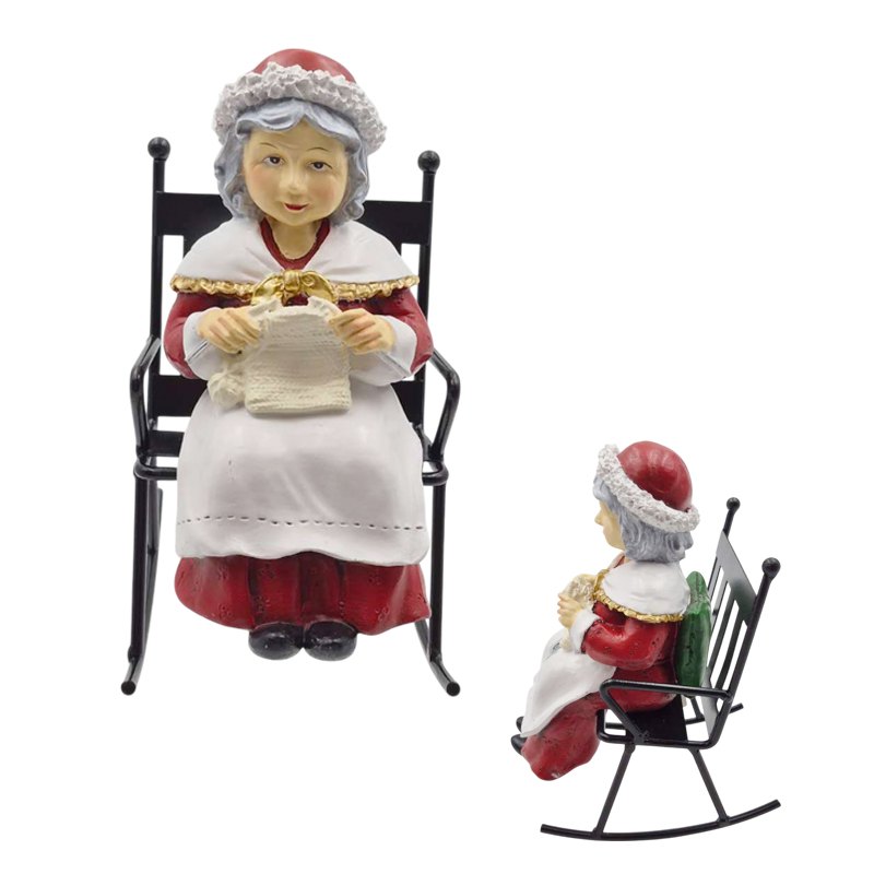 Christmas Poly Rocking Chair Mrs Santa 14x11x20cm