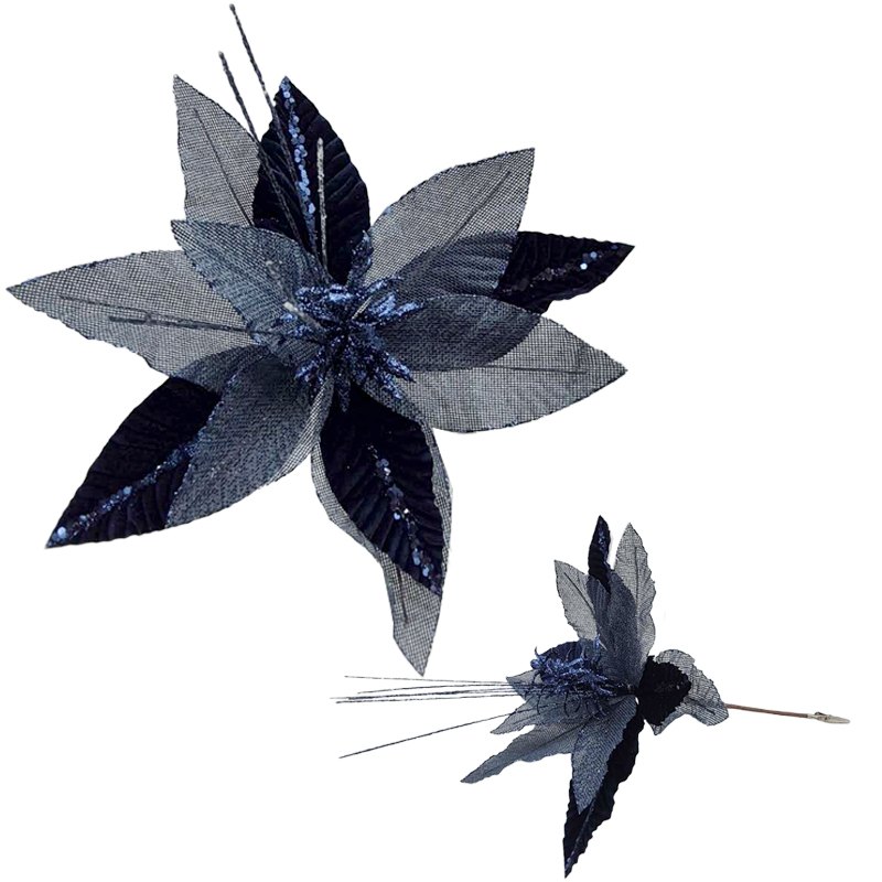 Christmas Flower 40x32cm Blue