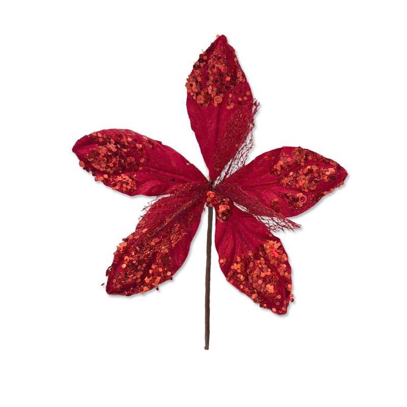 Christmas Flower 21x20cm Red