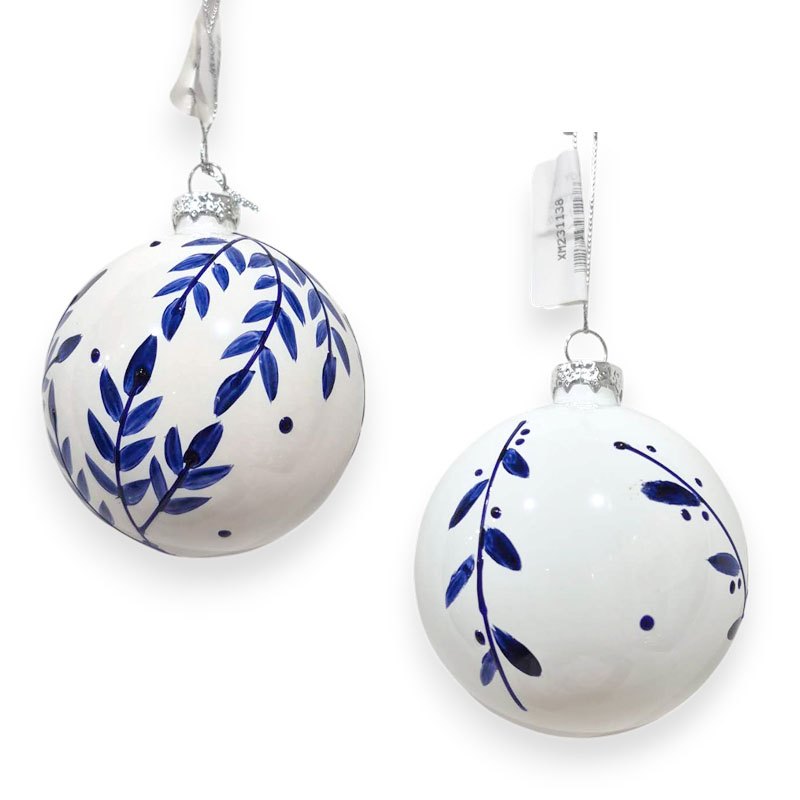 Christmas Glass Bauble White 8cm