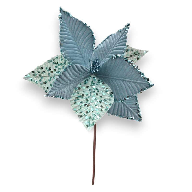 Christmas Flower 40x30cm L. Blue
