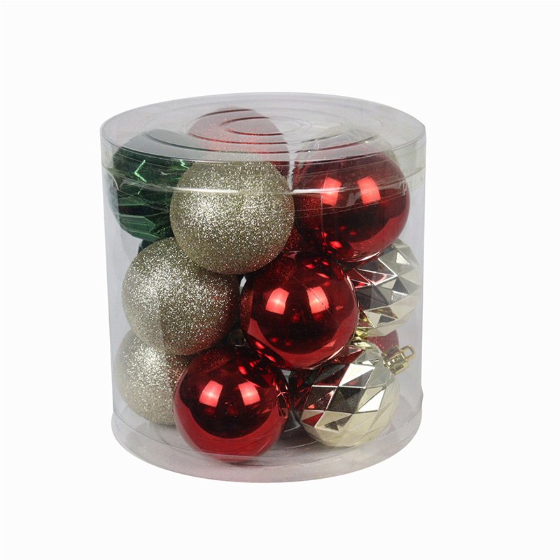 Christmas Bauble Set 5cm 15pc Red+Gold+Green