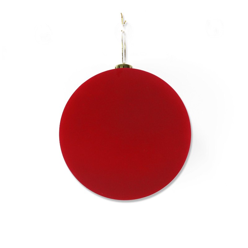 Christmas Bauble Flocked 15cm Red