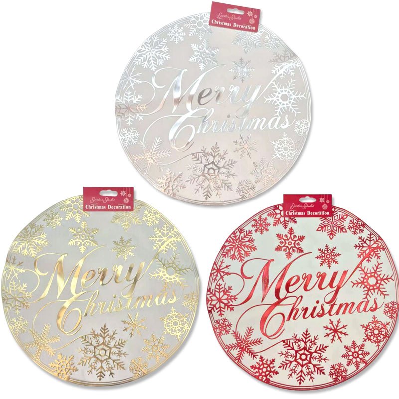 Christmas Table Mat PVC Round 3 Assorted 37.5cm