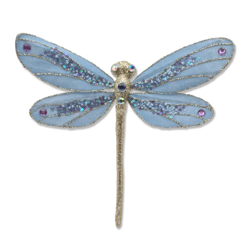 Christmas Dragonfly 24x22x5cm Blue