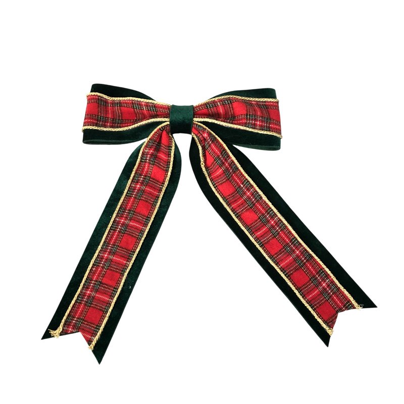Christmas Velvet+Targan Bow 20x29cm Red