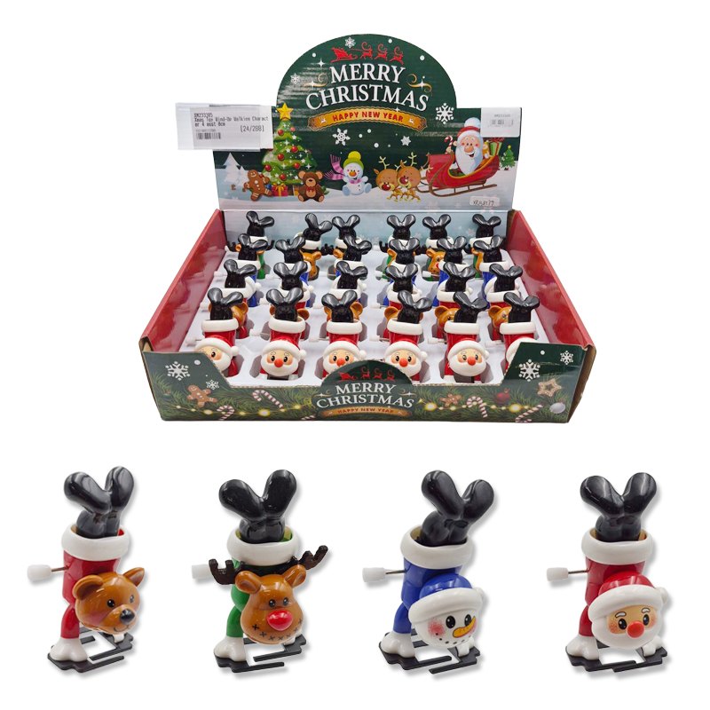 Christmas Toy Wind-Up Walking Character 4 Assorted 8cm