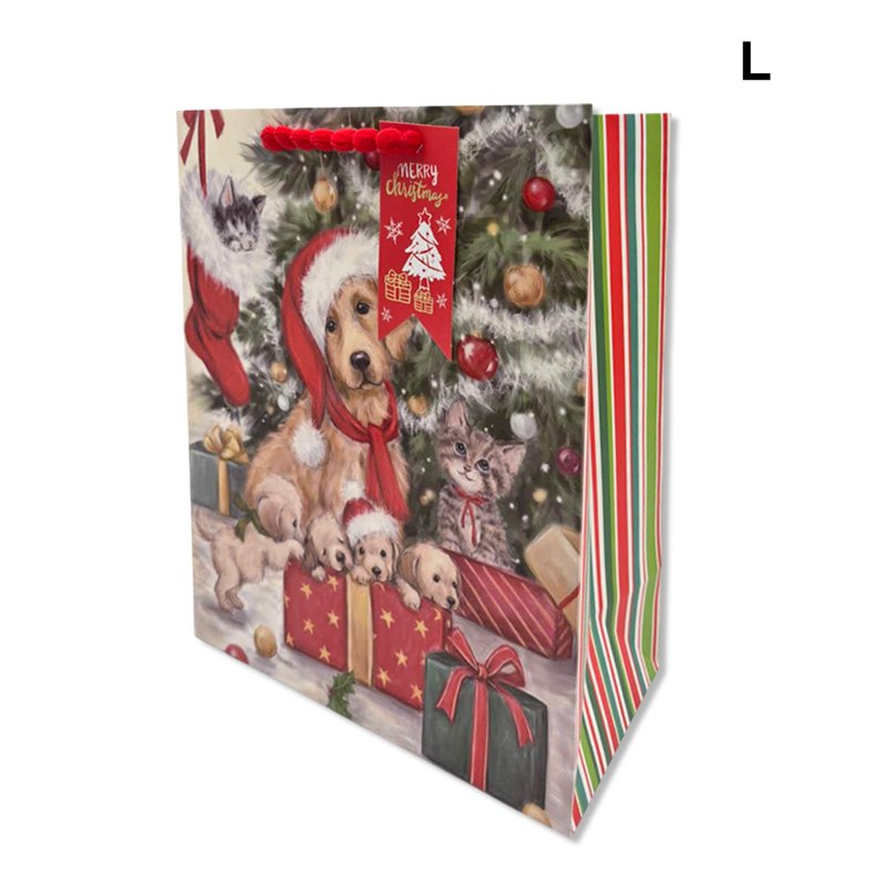 Christmas Gift Bag Dogs&Cats with Gifts L 26x32x10cm