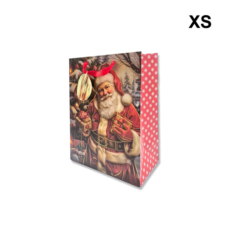 Christmas Gift Bag Vintage Santa XS 11.1x13.7x6.2cm