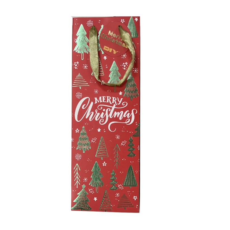 Christmas Gift Bag Hotstamp Bottle 36x12x9cm