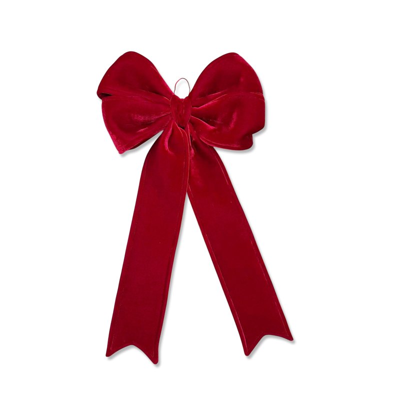 Christmas Bow Velvet Red 50x90cm