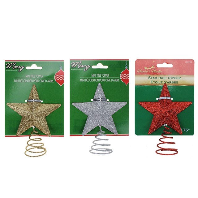 Christmas Tree Topper Glitter Star 12cm