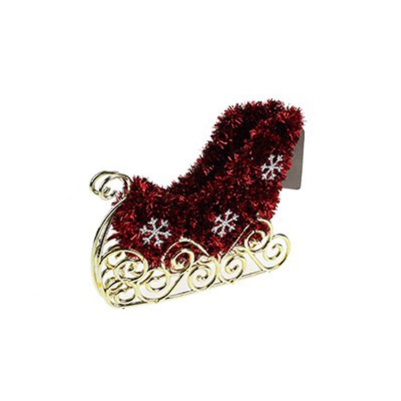 Christmas Tinsel 3D Sleigh Assorted Colours 15.88cm