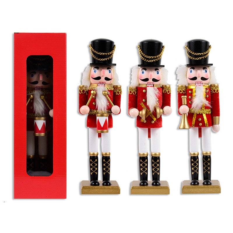Christmas Wood Nutcracker with Velvet Jacket 30cm 3 Assorted