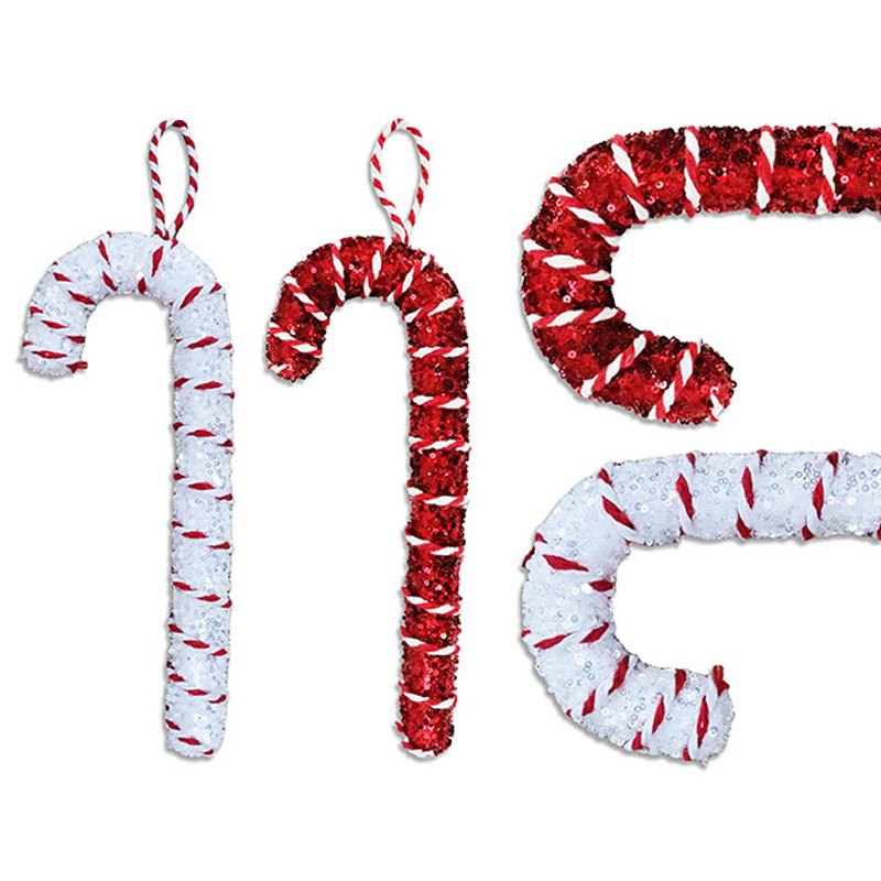 Christmas Confetti Candy Cane Ornament 11.75x30cm 2 Assorted