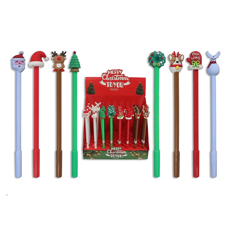 Christmas Pen with Character Topper.8 Assorted