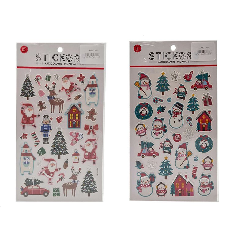 Christmas Sticker 20.8x14cm Foil 2 Assorted