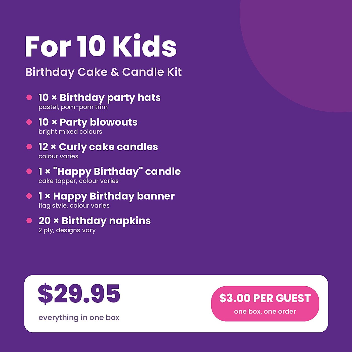 Birthday Cake & Candle Kit (10 Kids, 54 Pieces) — photo 4 of 4