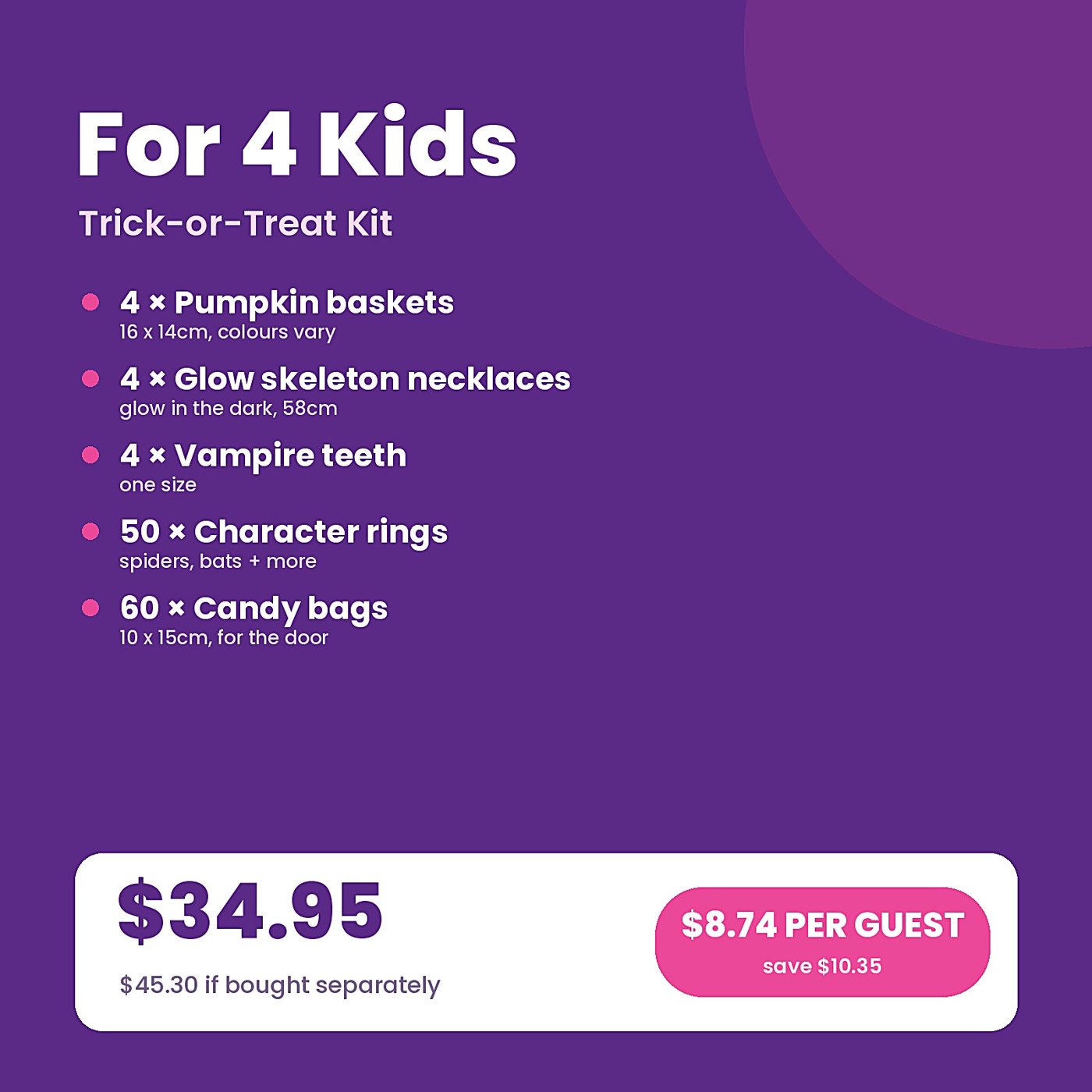 Halloween Trick-or-Treat Kit (4 Kids + Treat Bags) — photo 4 of 4
