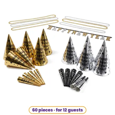 New Year's Eve Party Kit (12 Guests, 60 Pieces)