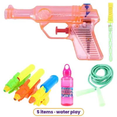 Summer Water Play Pack (Water Guns, Bubbles & Skipping Rope)