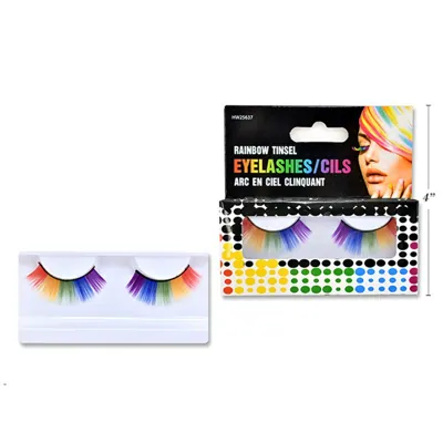 Halloween Fake Tinsel Rainbow Eyelashes with Adhesive Tapes
