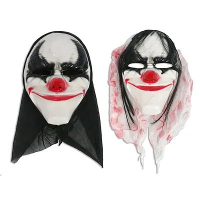 Halloween Mask Creepy Clown with Shroud