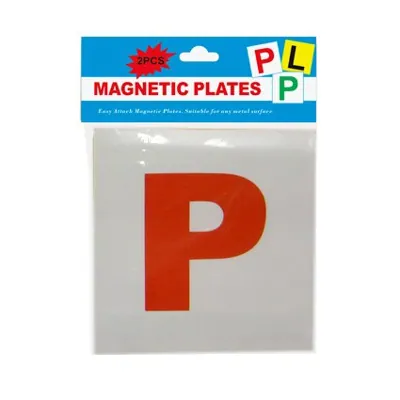 Car Plates 2pc Qld Red P Magnetic