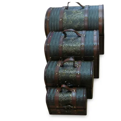Wooden Antique Trunk s/4 30x23x24cm