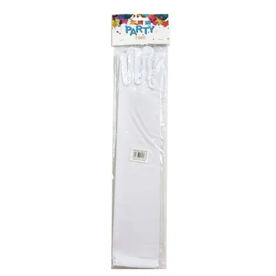 Party Gloves Long 42.5cm White