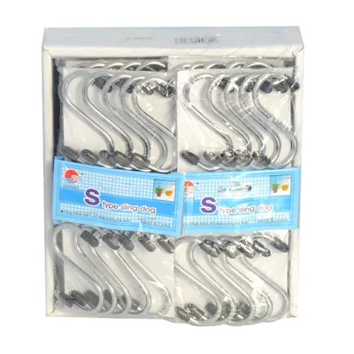 S Hooks 5pk S/steel 7cm