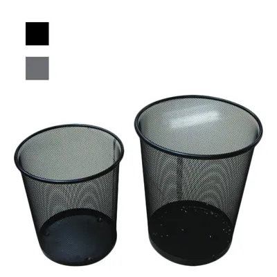 Clean - Rubbish Bin Mesh Lge Black/Silver 29.5CMDX35CMH