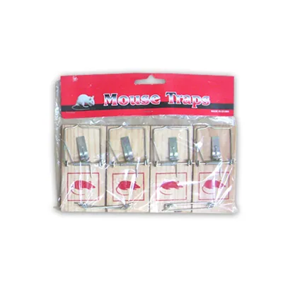 Pest Control - Wooden 4pc Mouse Traps