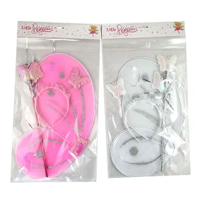 Party Wing Set Butterfly 3pc Pink