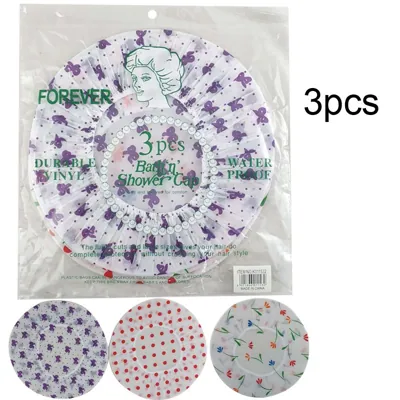 Shower Caps 3pc Plastic