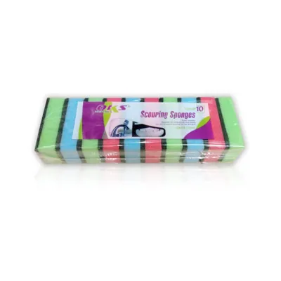 Clean Scouring Sponges 9x6x3cm 10pc