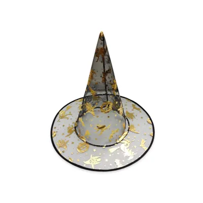 Halloween Witch Hat Organza Printed Dsn 37cm