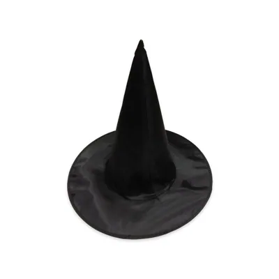 Halloween Witch Hat Satin Black 37cm