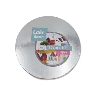 Foil Cake Board Rnd 25CM/2mm 2PCE